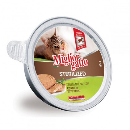 Morando Migliorgatto Sterilized Консервы для стерилизованных кошек мусс с кроликом