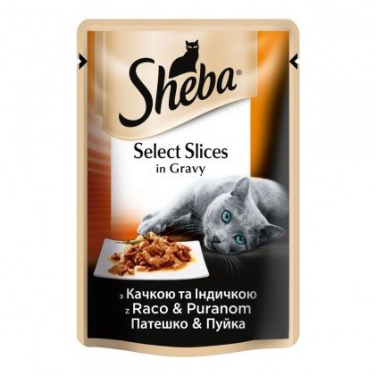 Sheba Selection in Sauce (пауч) Консервы для кошек с уткой и индейкой в соусе