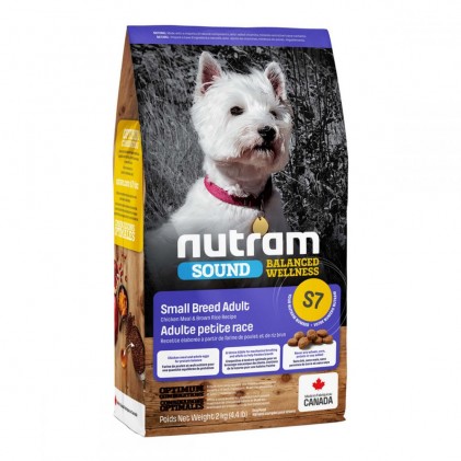 Nutram Sound Adult Small Breed S7 Холистик корм для собак малых пород с курицей и коричневым рисом