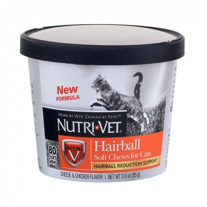 Nutri Vet Hairball Soft Chews Жевательные таблетки для выведения шерсти у кошек